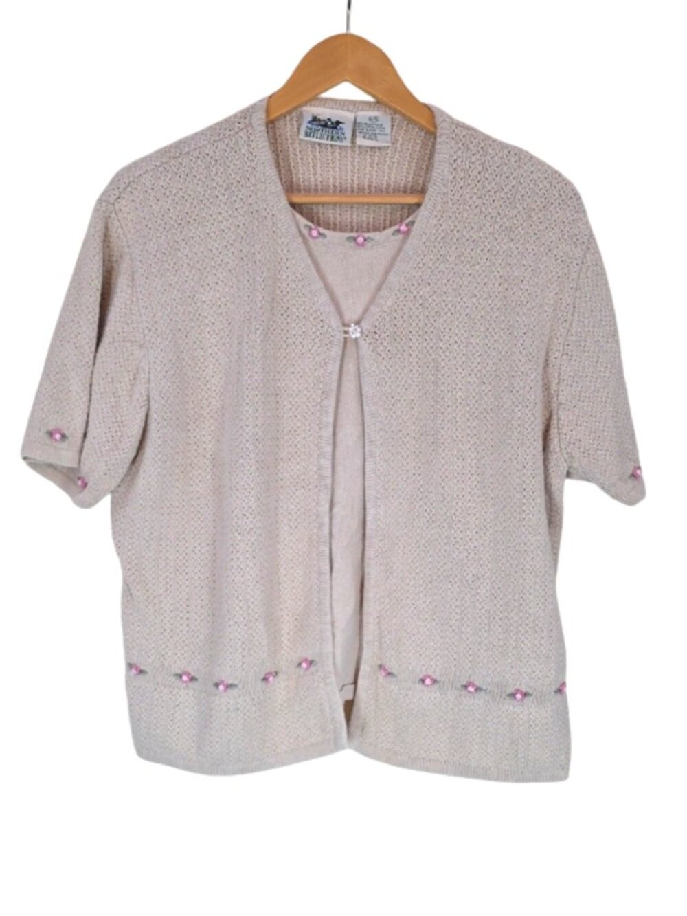Vintage Northern Reflections Beaded Floral Cardigan XL Cottagecore Grandmacore